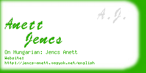 anett jencs business card